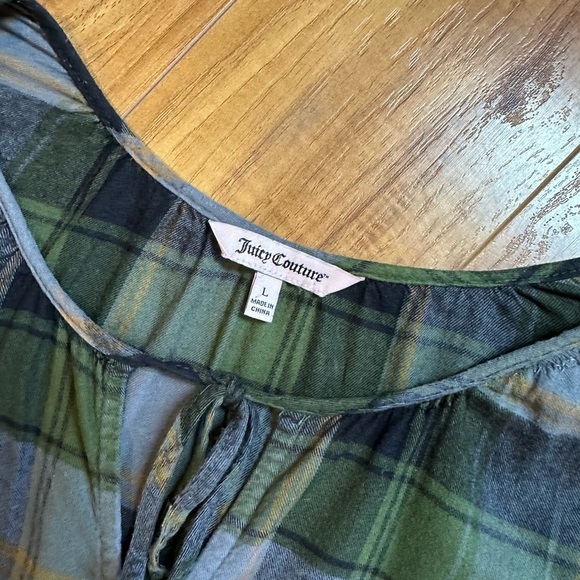 Juicy Couture Green and Black Plaid Blouse - Picture 5 of 10